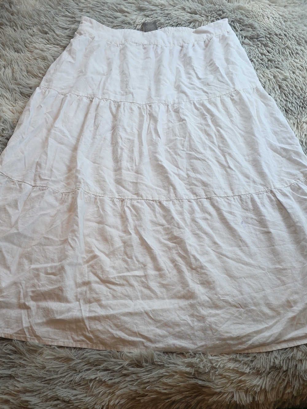 Matty M White Tiered Maxi Skirt